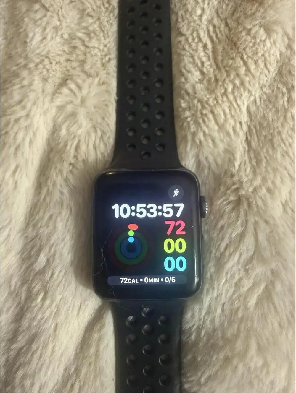 Apple Watch Series 3 42mm GPS + Cellular Aluminum Case Black Sport Band A1861